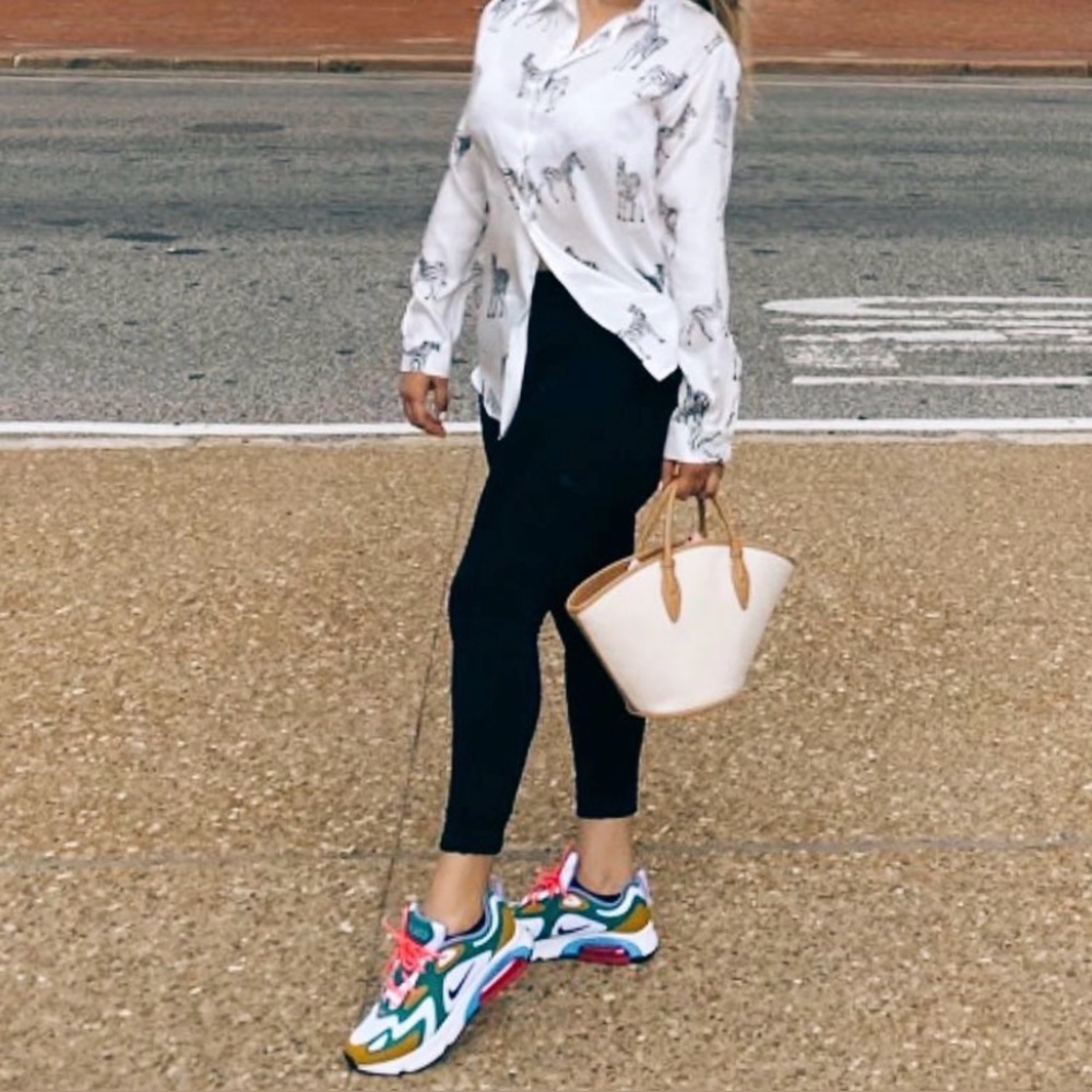 Zara Cream and Tan Tote Bag